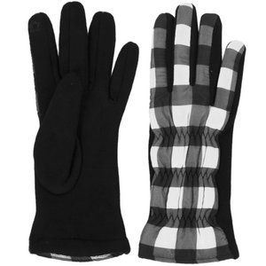 White Buffalo Plaid Winter Gloves